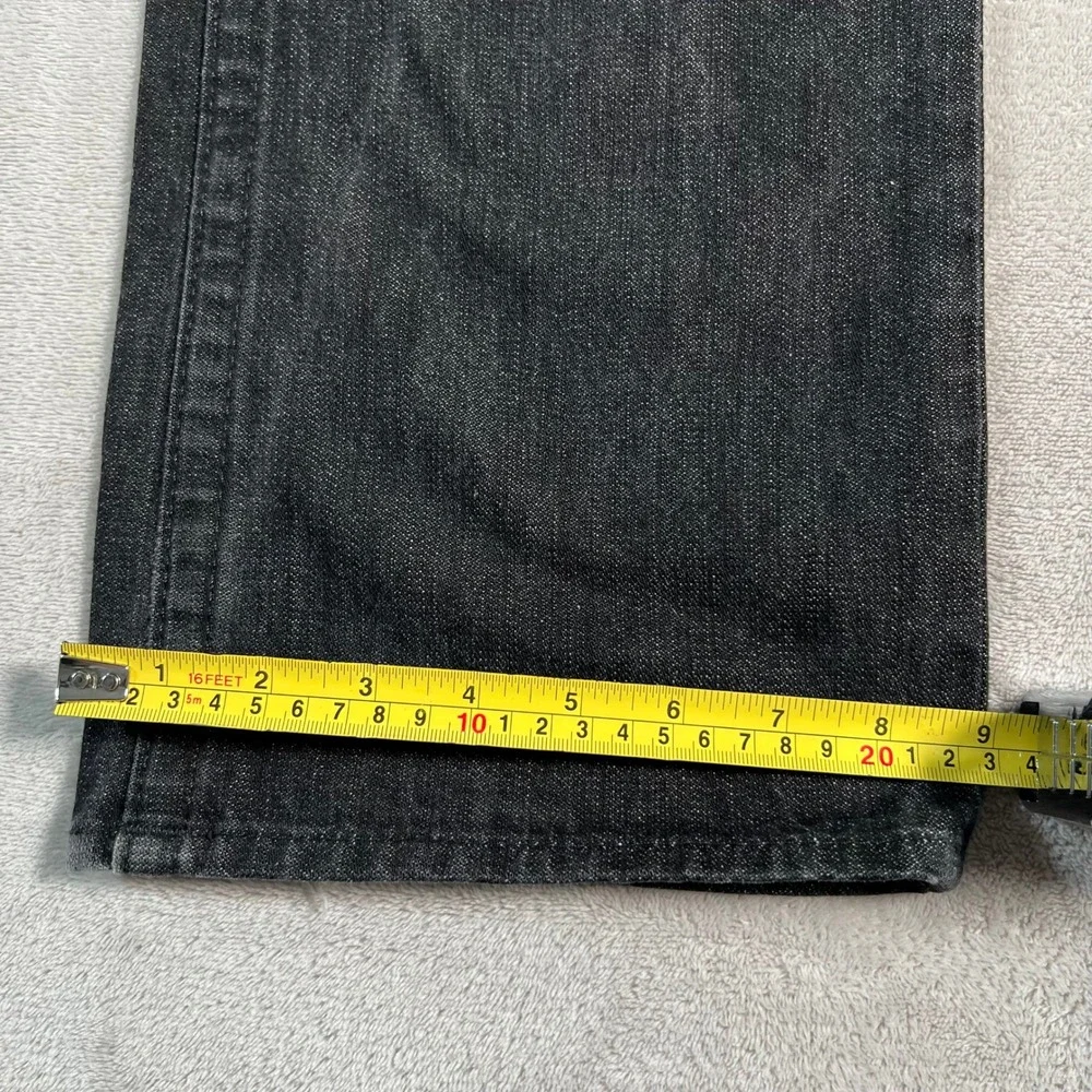 True Religion Jeans Men's Size 36x34 Black Denim Ricky Straight Leg Made in USA